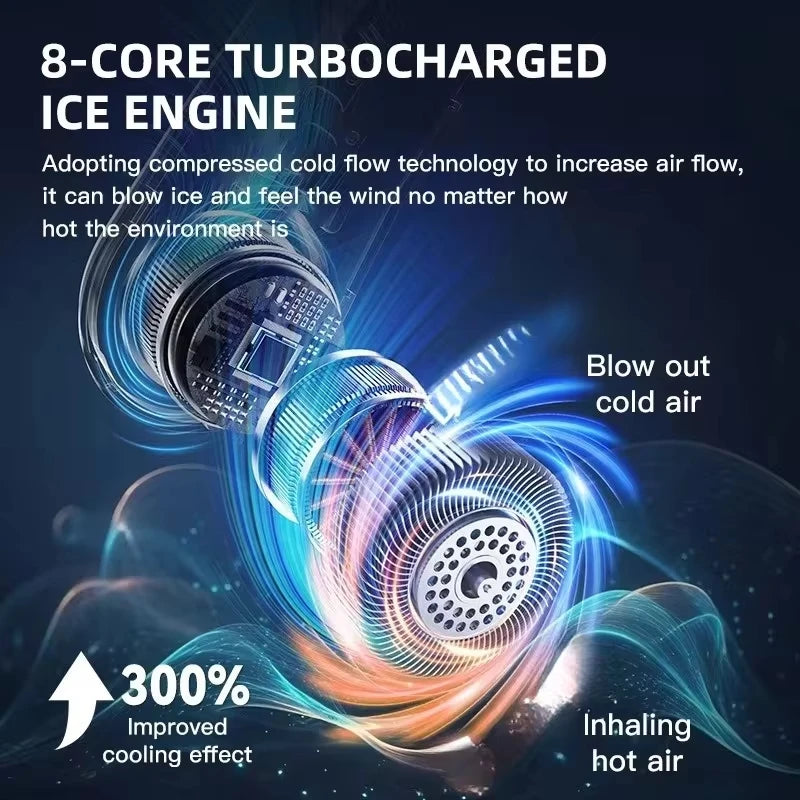 Lenovo 8000mAh Hanging Neck Fan USB Portable Bladeless Mini Rechargeable Mute LED Digital Display Electric Air Cooler Handheld