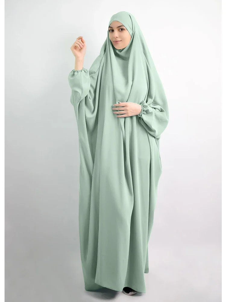 Eid Hooded Muslim Women Hijab Dress Prayer Garment Abaya Long Khimar Full Cover Ramadan Gown Abayas Islamic Clothes Niqab jilbab