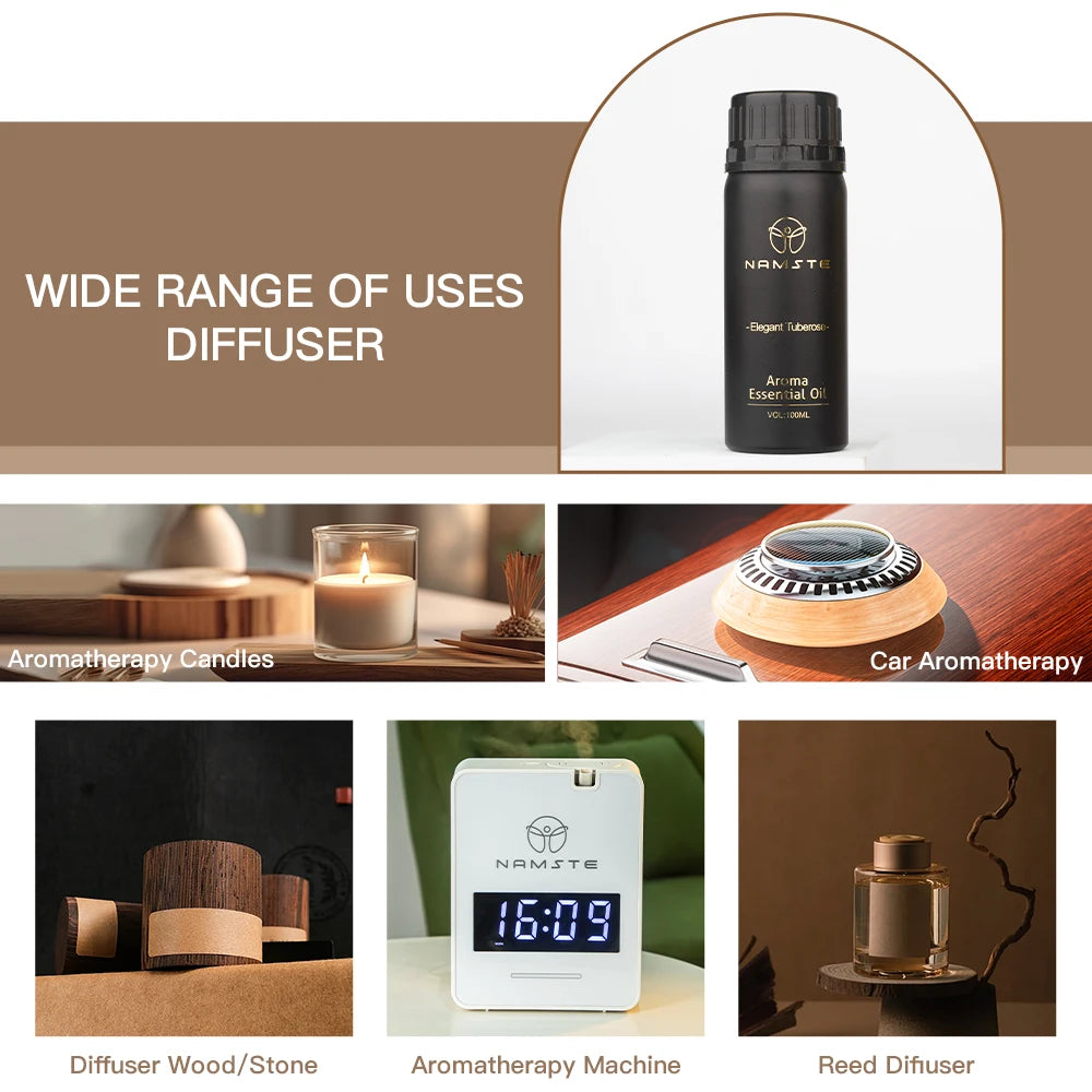 NAMTSE 100ML Perfume Fragrance Oil Set Room Aromatherapy Home Air Freshener Electric Aromatic Oasis Essential Oil Air Purifier