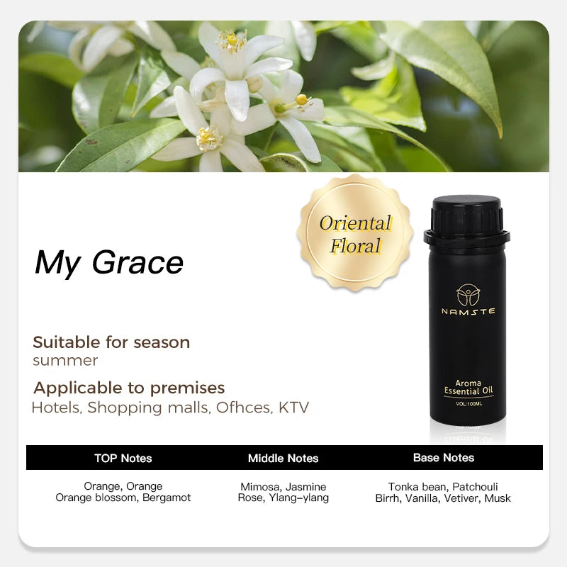 NAMTSE 100ML Perfume Fragrance Oil Set Room Aromatherapy Home Air Freshener Electric Aromatic Oasis Essential Oil Air Purifier
