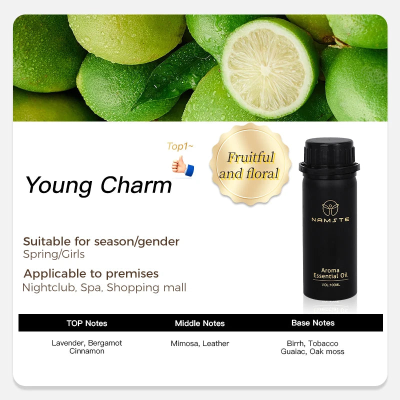 NAMTSE 100ML Perfume Fragrance Oil Set Room Aromatherapy Home Air Freshener Electric Aromatic Oasis Essential Oil Air Purifier