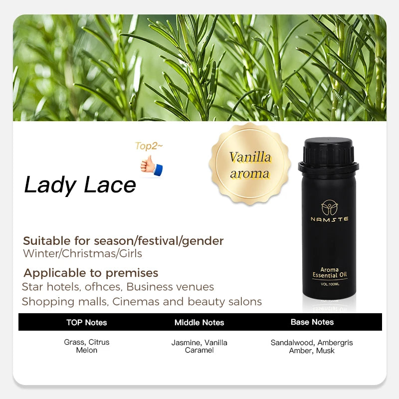 NAMTSE 100ML Perfume Fragrance Oil Set Room Aromatherapy Home Air Freshener Electric Aromatic Oasis Essential Oil Air Purifier