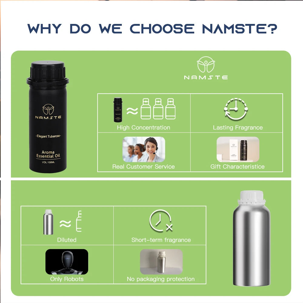 NAMTSE 100ML Perfume Fragrance Oil Set Room Aromatherapy Home Air Freshener Electric Aromatic Oasis Essential Oil Air Purifier