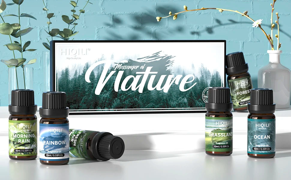HIQILI Fragrance Oils Set-Nature Theme | TOP 6 Gift Set Use For Aromatherapy,Diffuser,Humidifier,Candles | Car,Home,Hotel,Trave